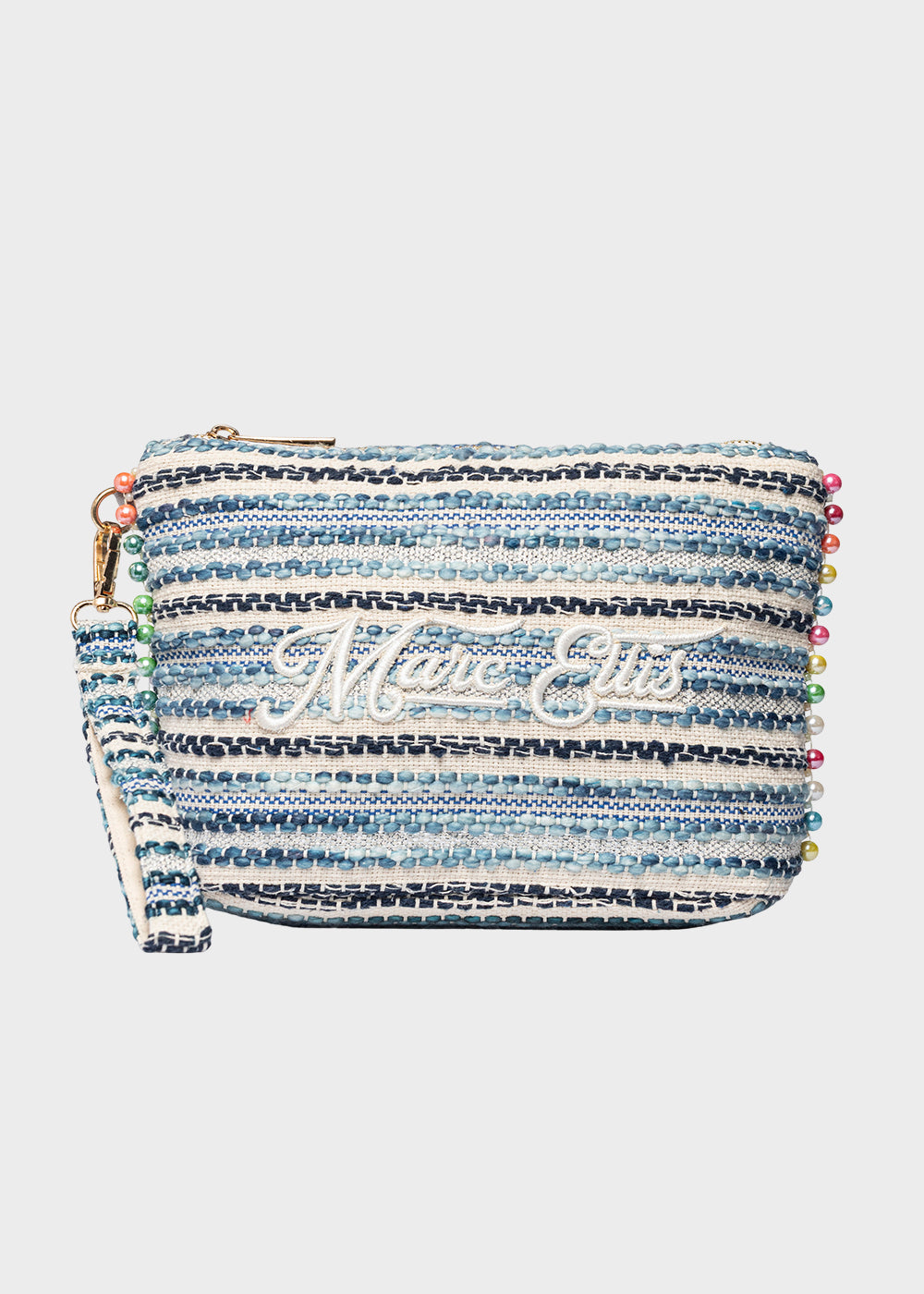 Pochette da Mare in tessuto Cassy Indy con perline laterali e manico rimovibile
