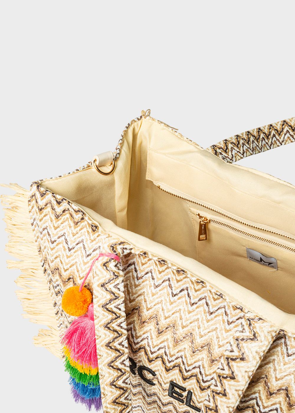 Borsa da Mare Buby S.Claire L in effetto rafia, con tracolla