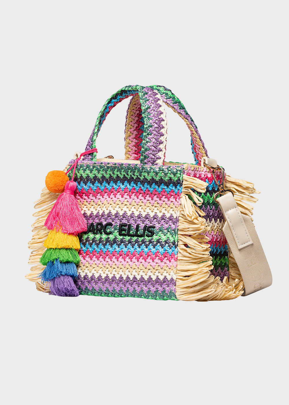 Borsa da Mare piccola Buby S.Claire S in effetto rafia, con tracolla