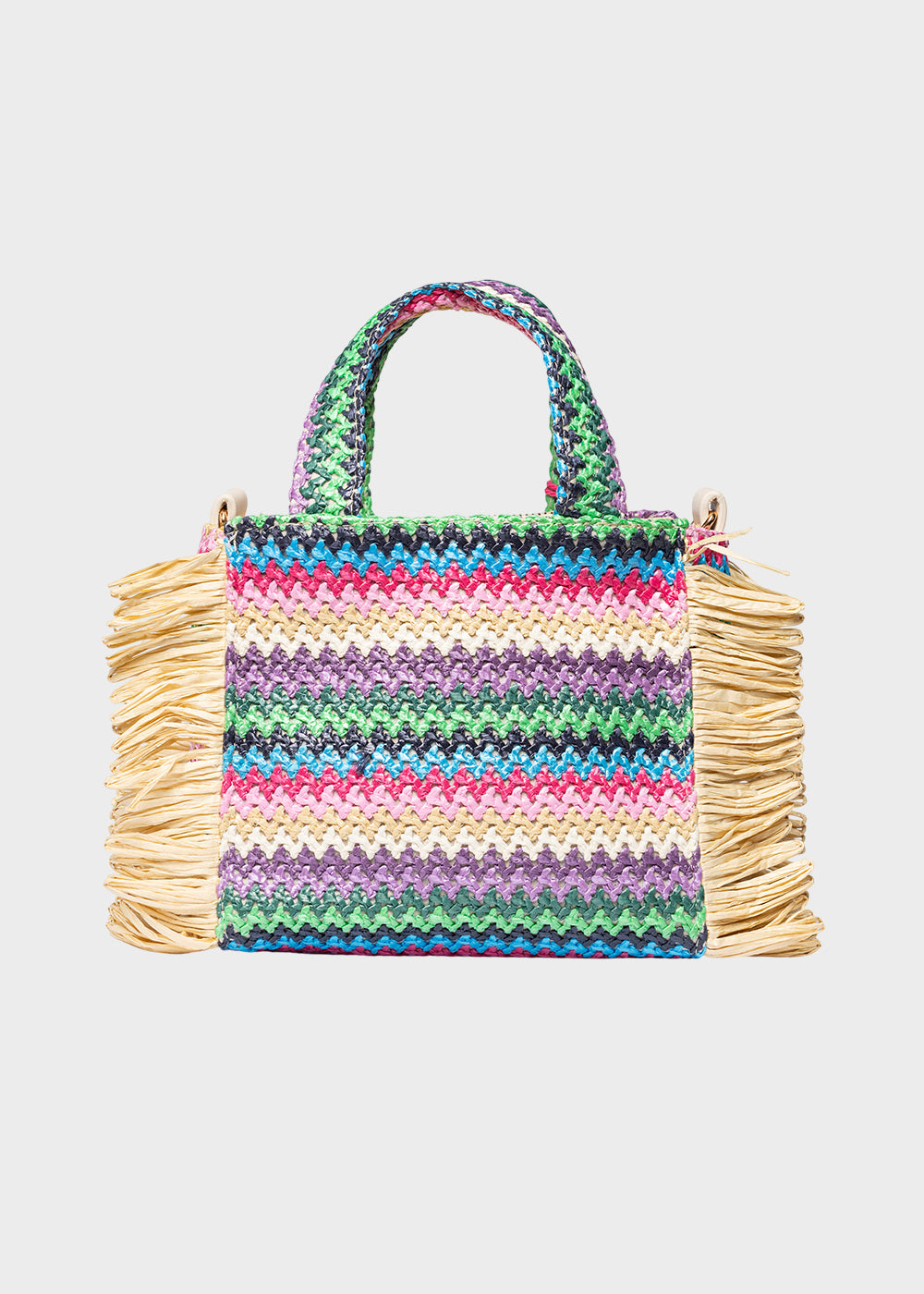 Borsa da Mare piccola Buby S.Claire S in effetto rafia, con tracolla-3