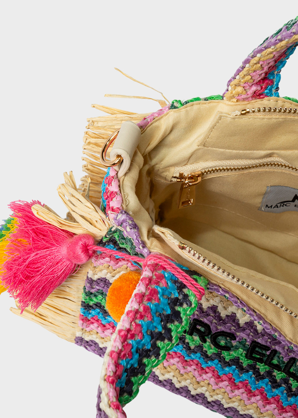 Borsa da Mare piccola Buby S.Claire S in effetto rafia, con tracolla-4