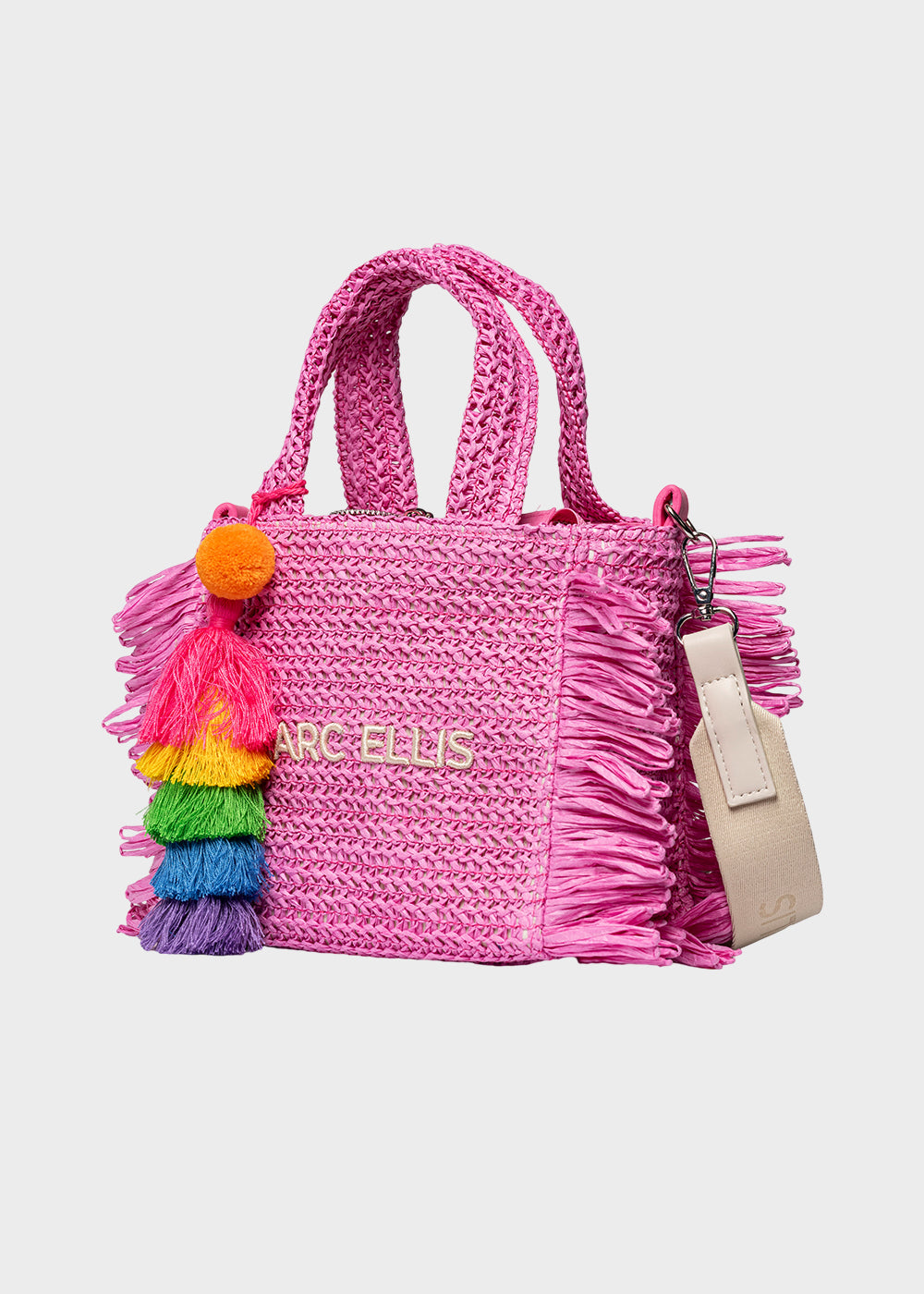 Borsa da Mare piccola Buby S.Claire S in effetto rafia, con tracolla