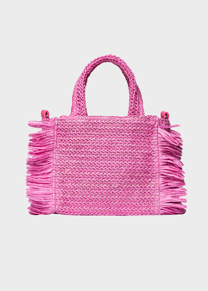 Borsa da Mare piccola Buby S.Claire S in effetto rafia, con tracolla