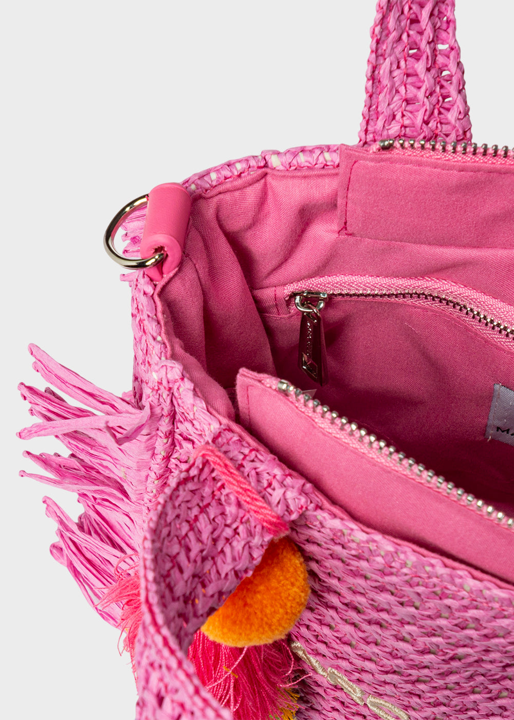 Borsa da Mare piccola Buby S.Claire S in effetto rafia, con tracolla-4