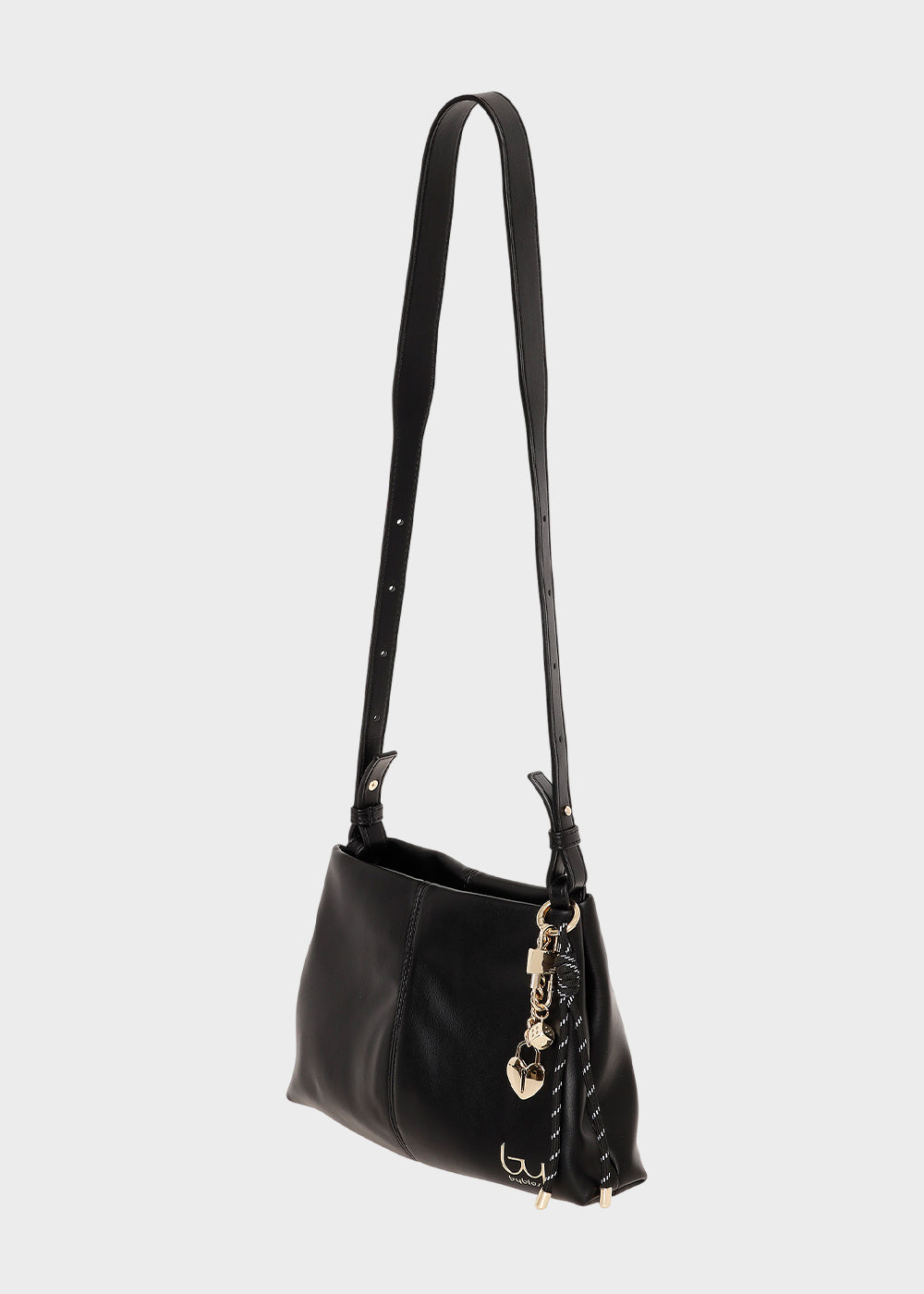 Borsa piccola a spalla morbida Bay con charm-2