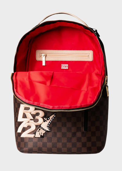 Zaino con logo ricamato frontale e trama a scacchi, "Limited Edition"