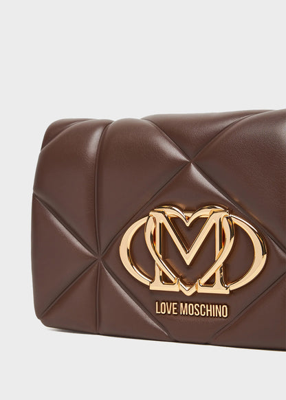 Borsa a tracolla con logo frontale