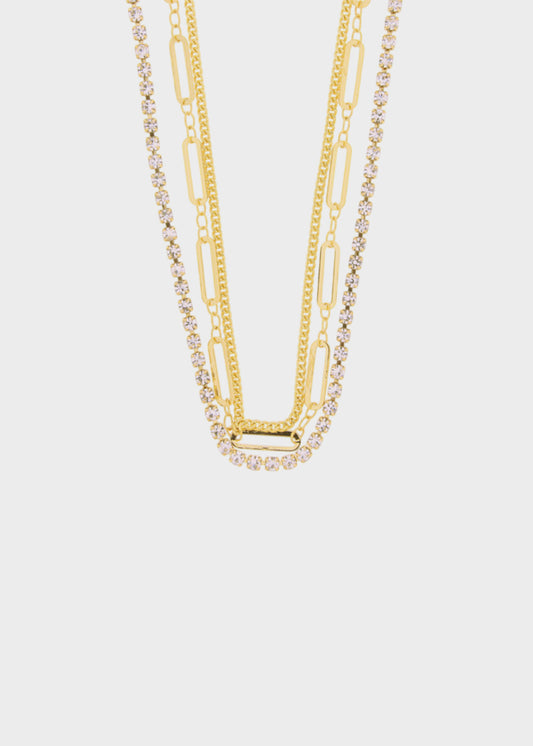 Collana multifilo in Metallo color oro con pietre