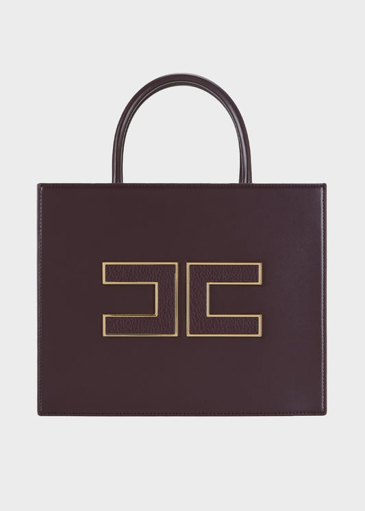 Borsa a mano grande con tracolla e logo