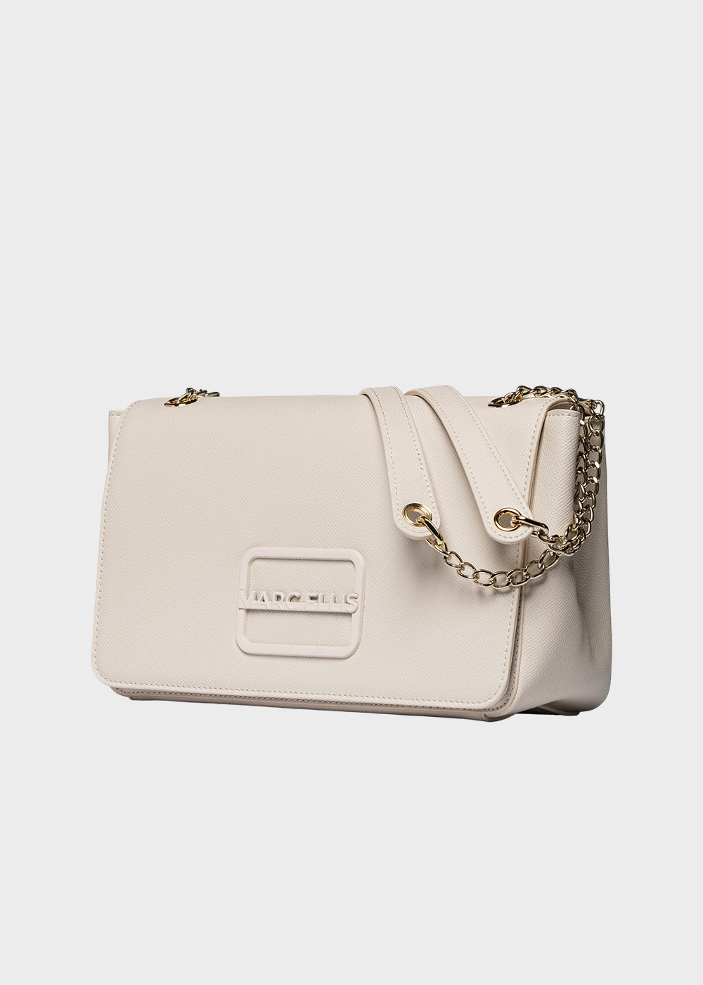 Borsa a tracolla Victoria L GR con pattina e logo metallico