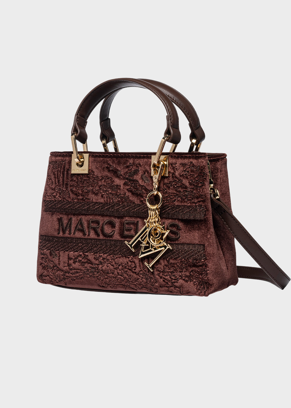Borsa a mano Wendi S con tracolla, in effetto velluto-2