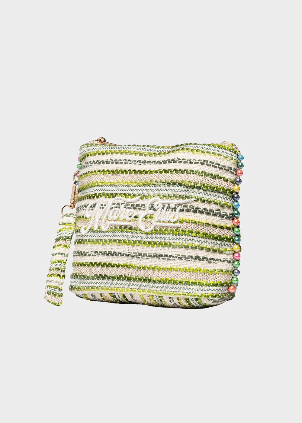 Pochette da Mare in tessuto Cassy Indy con perline laterali e manico rimovibile