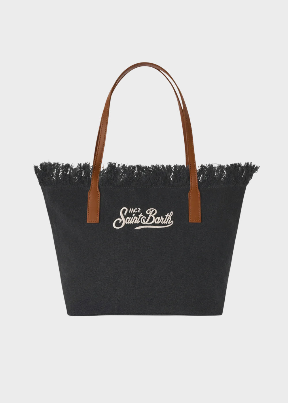 Borsa shopper City media in tessuto con frange