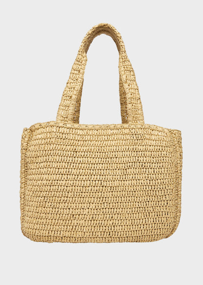 Borsa tote in Raffia con logo