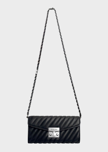 Rose clutch bag with shoulder strap