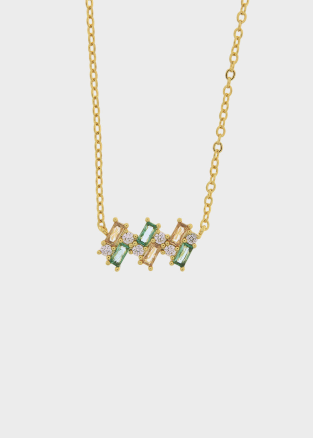 Collana in Metallo color oro con zirconi colorati