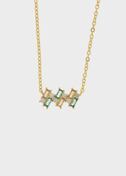 Collana in Metallo color oro con zirconi colorati