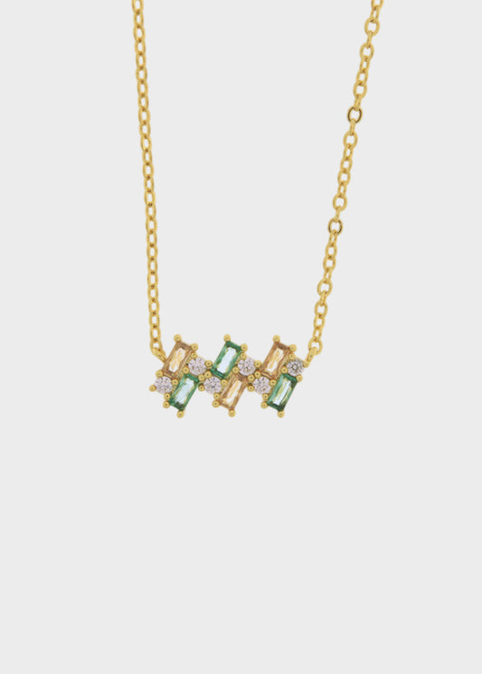 Collana in Metallo color oro con zirconi colorati