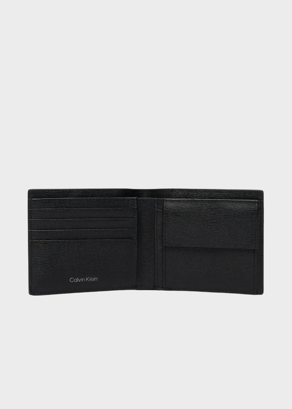Portafogli con portamonete e logo metallico