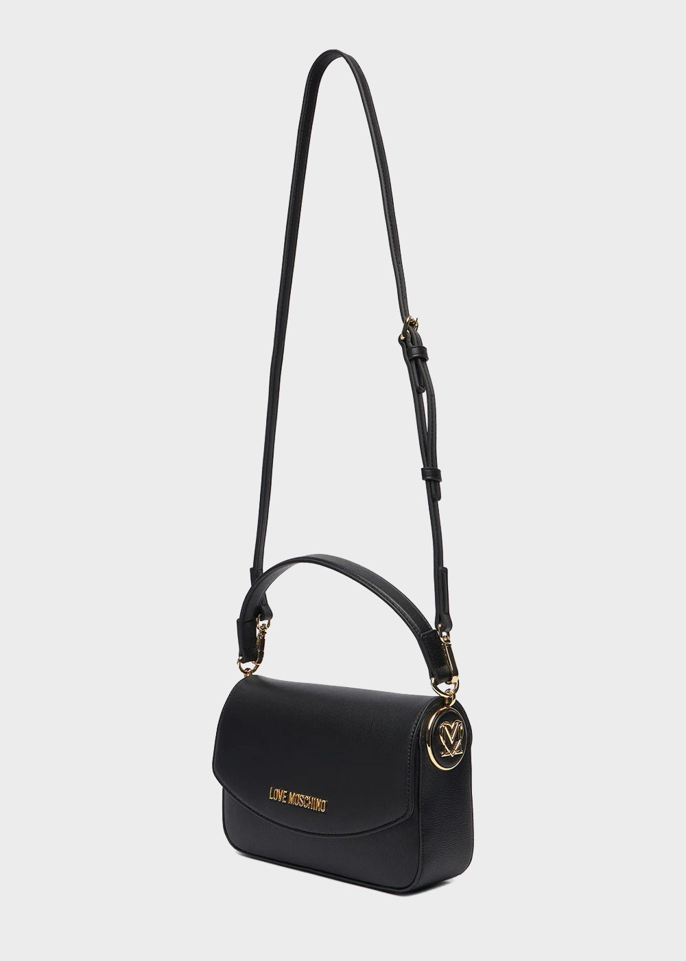 Handbag with shoulder strap and logo
