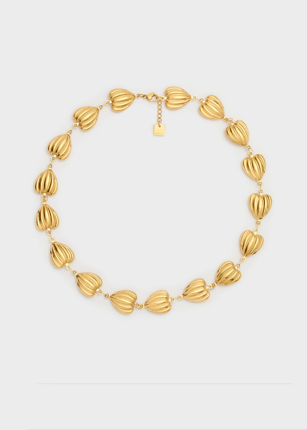 Choker necklace with worked hearts