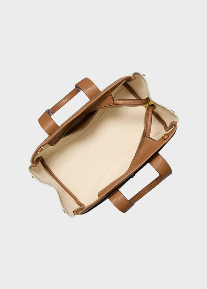 Borsa bauletto a mano Romee con tracolla e logo all over