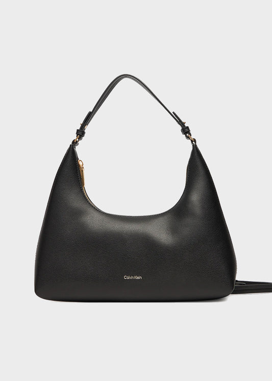 Shoulder bag with laminated logo