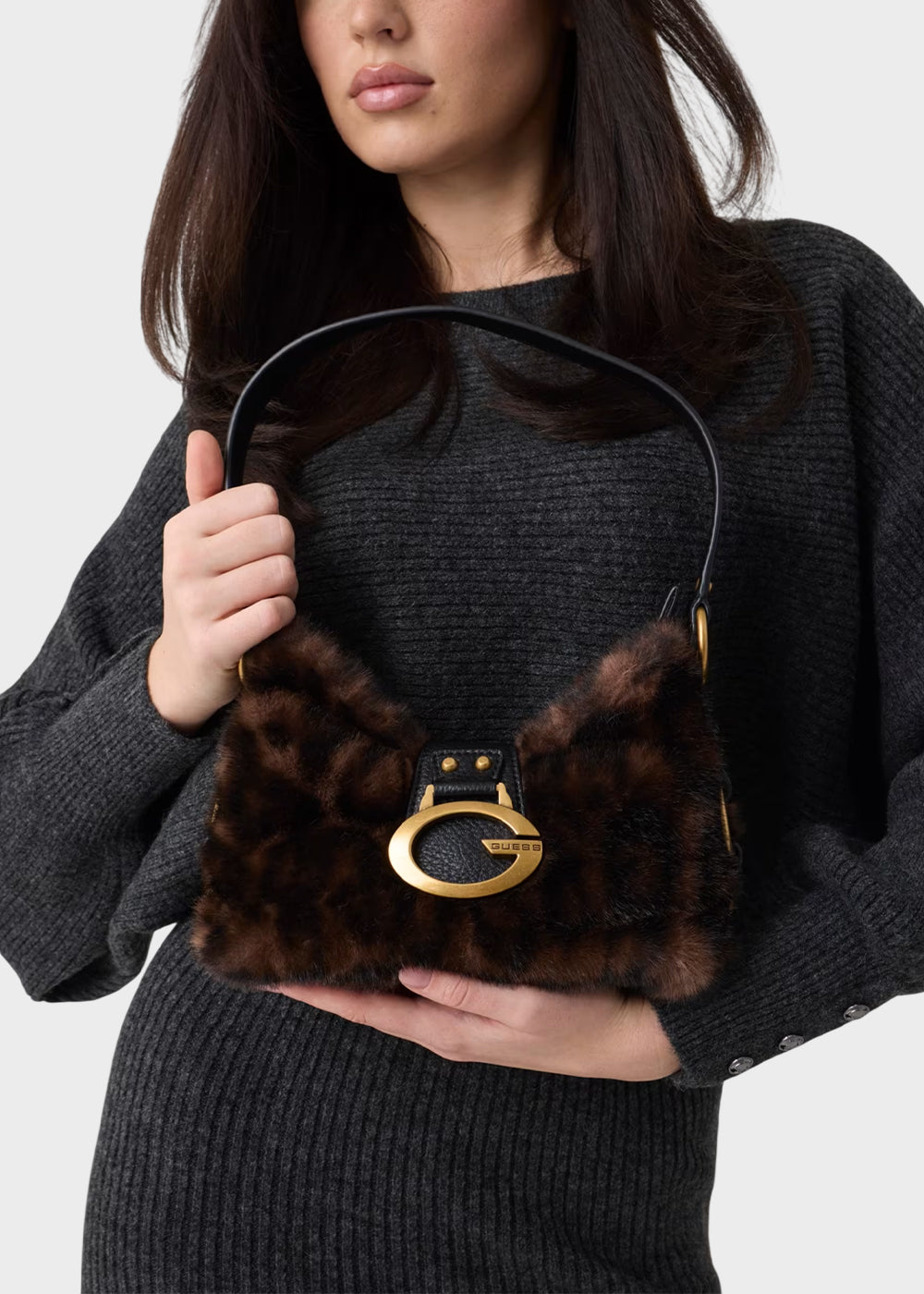 Borsa a spalla Camden Mini in pelliccia sintetica-3