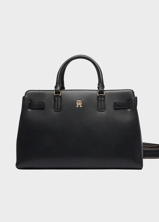Borsa a mano TH Joy Satchel con tracolla in tessuto