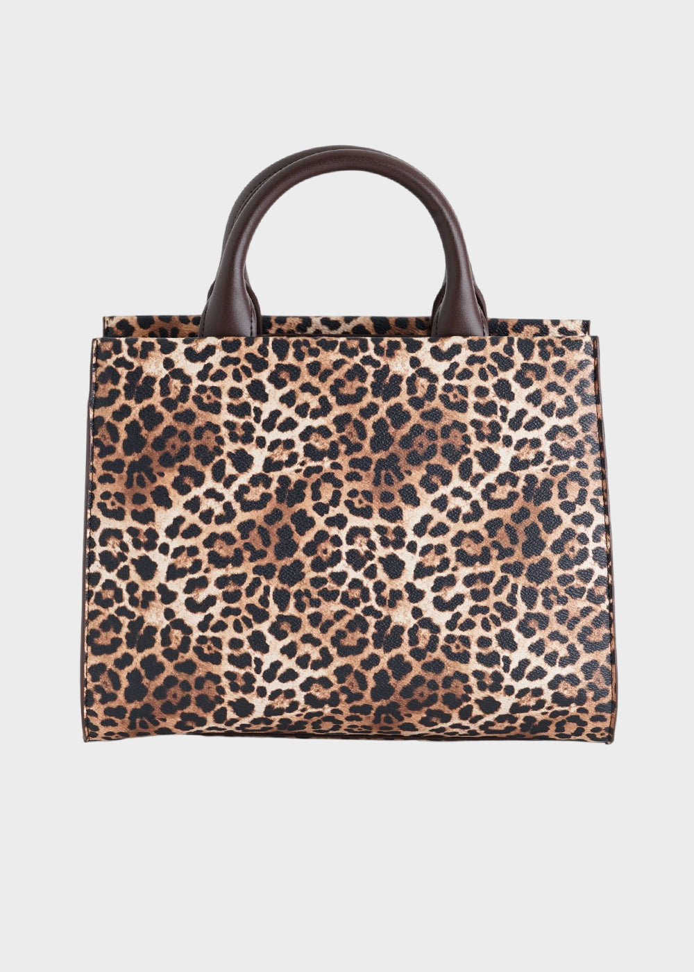 Borsa a mano Marge Leopard con tracolla e applicazione orsetto centrale Teddy-3