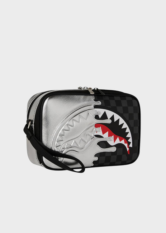 Pochette grande Side Drip Check con manico da polso