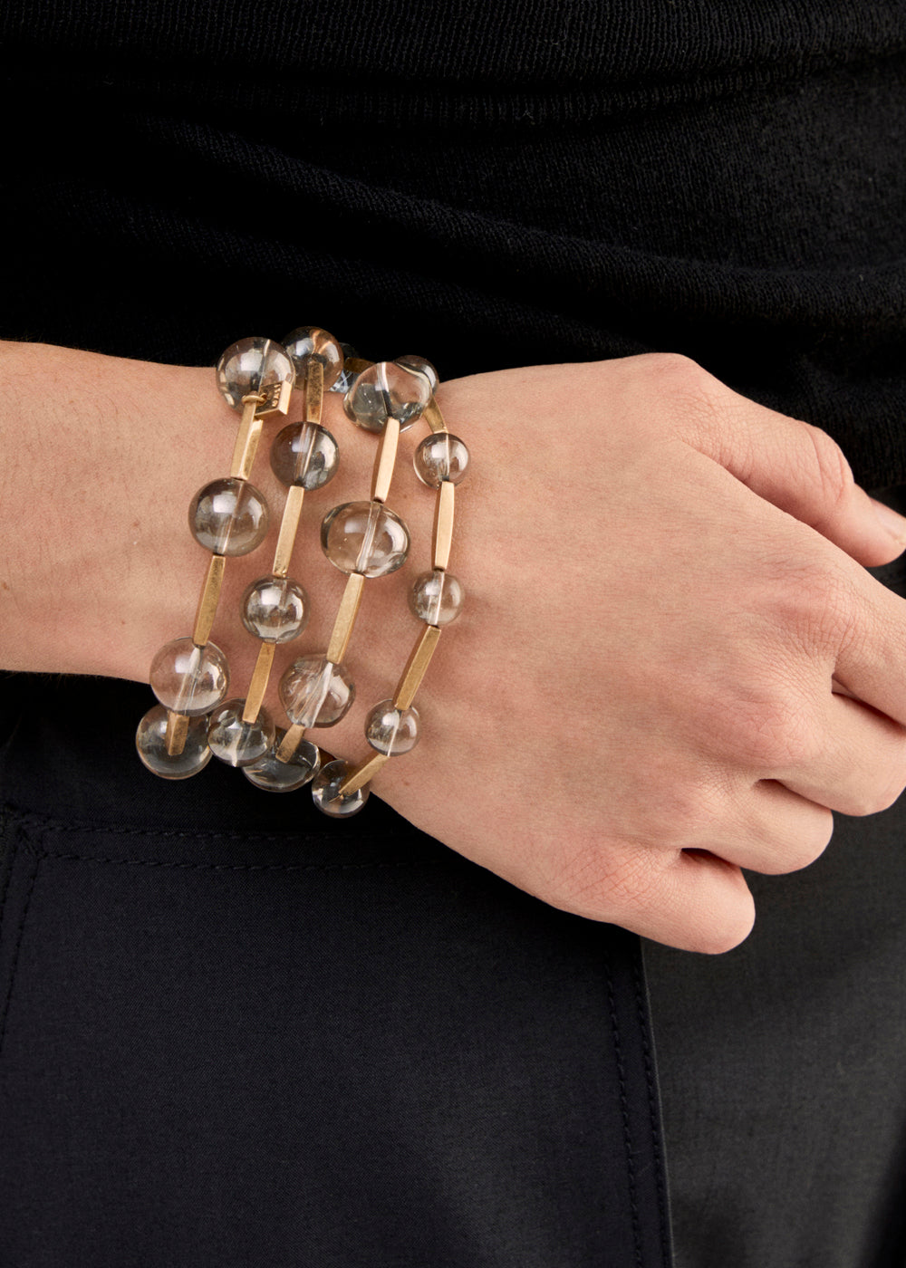 LUXE BIG BRACELETS SET WITH SPHERES