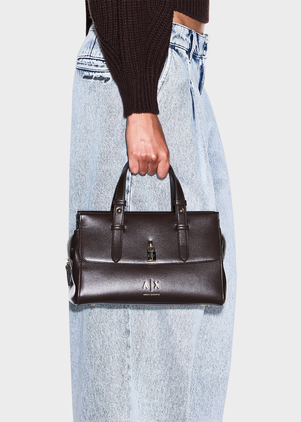 Borsa a mano Taylor Tote M con lucchetto decorativo e tracolla-3