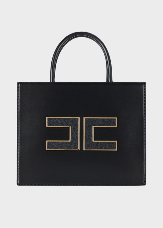 Borsa a mano grande con tracolla e logo