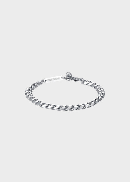 Bracciale Ripple a catena grumetta diamantata grande in acciaio