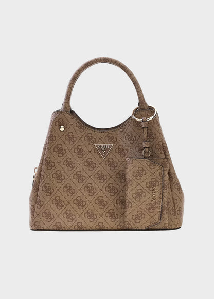 Borsa a mano Lorella Logo con tracolla e charm con logo all over