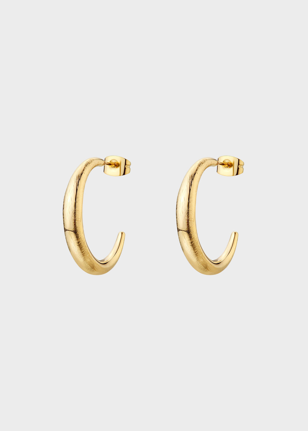Orecchini a cerchietto Chunky in acciaio con finitura pvd oro 14K
