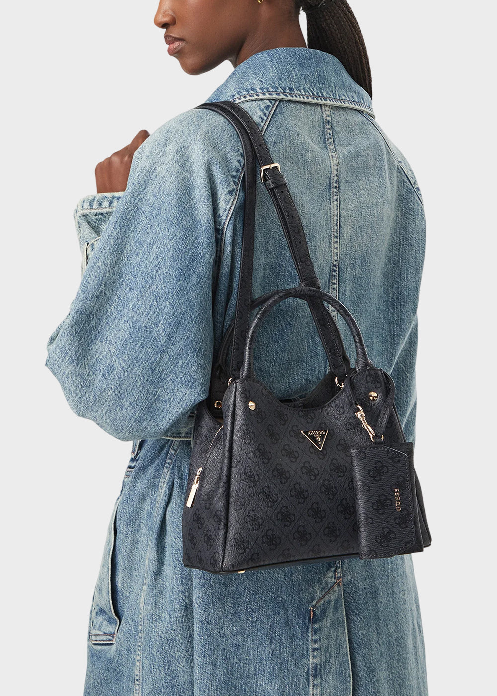 Borsa a mano Lorella Logo con tracolla e charm con logo all over-2