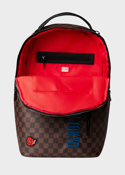 Zaino con ricamo frontale, logo e trama a scacchi, "Limited Edition"