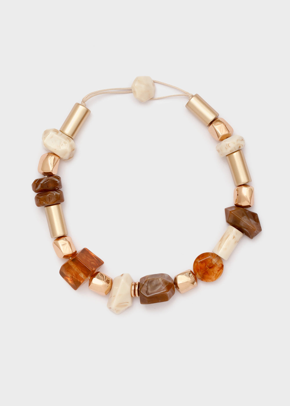 Collana Carmela in resina mix marrone e beige