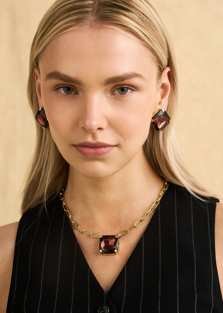 Collana Vale con pietra viola