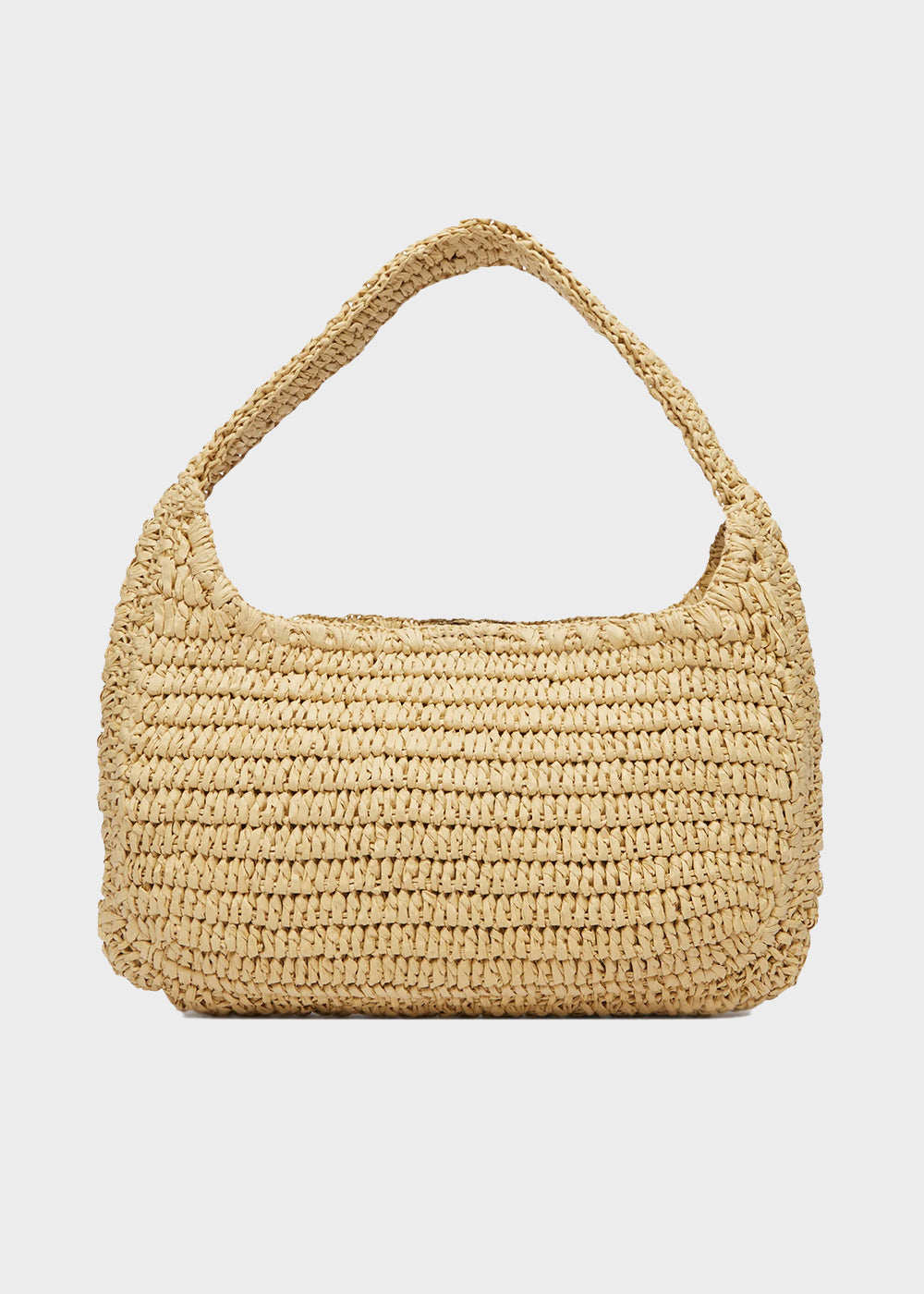 Borsa a spalla in Raffia con logo