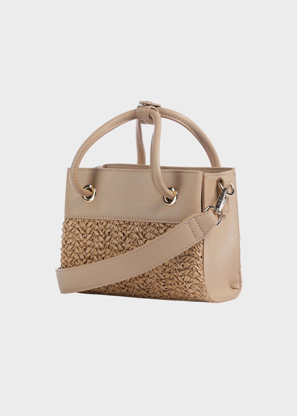 Borsa a mano Alexia Summer piccola con tracolla, in effetto paglia-2