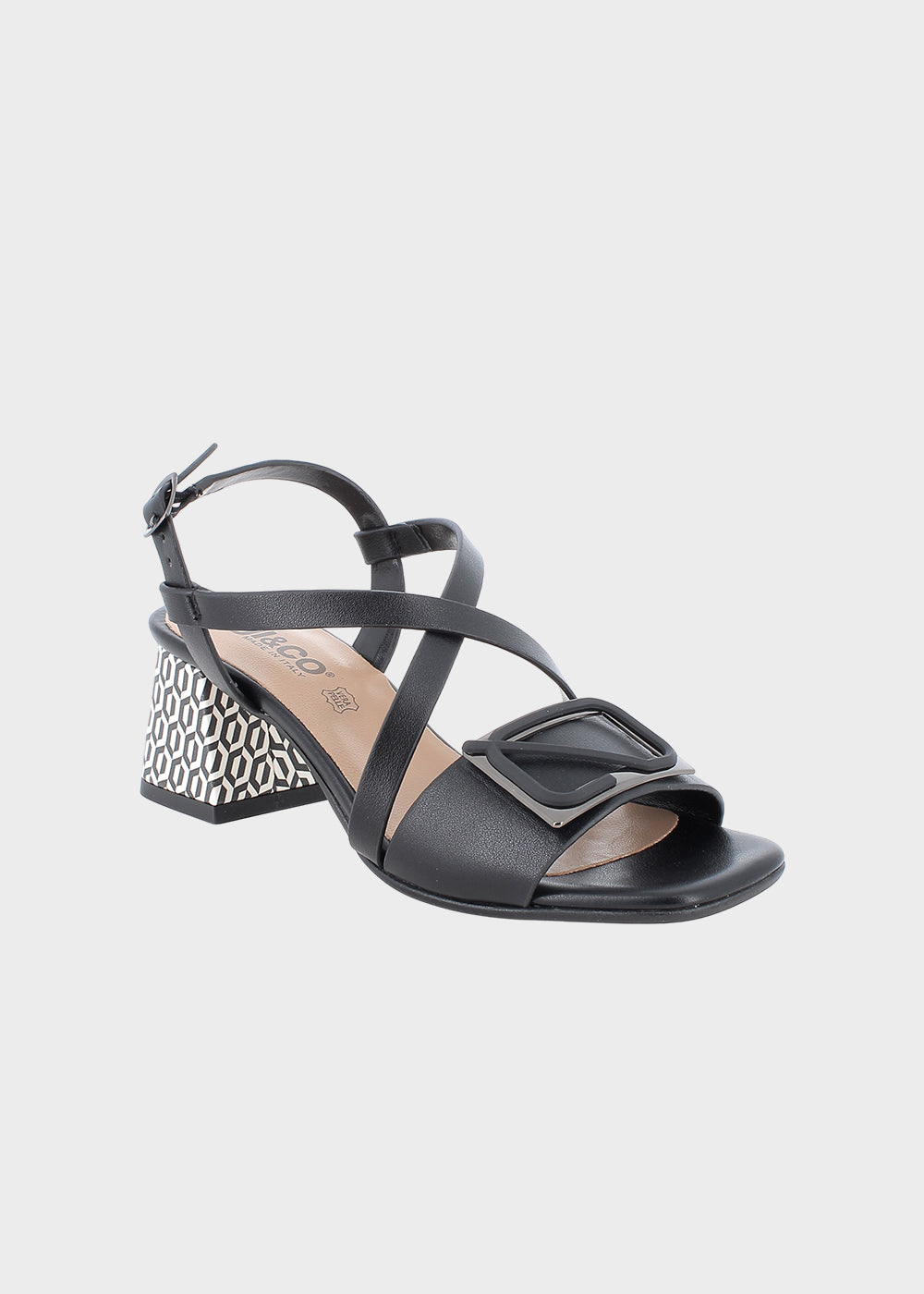 Sandalo con fibbia regolabile e tacco (5 cm)