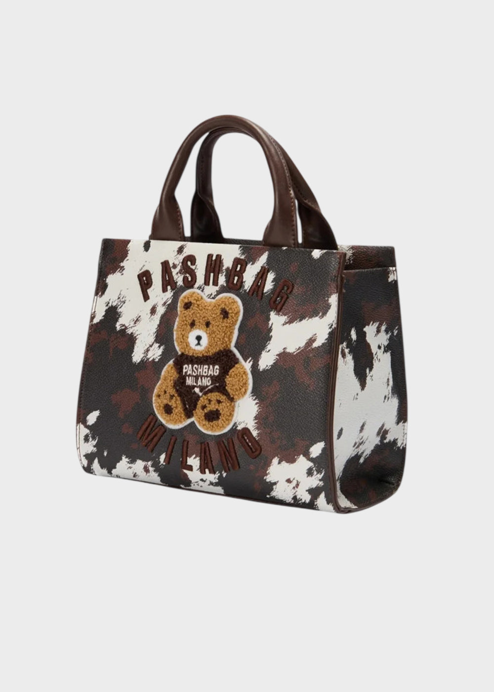 Borsa a mano Mini Marge Cow con tracolla e applicazione orsetto centrale Teddy-2