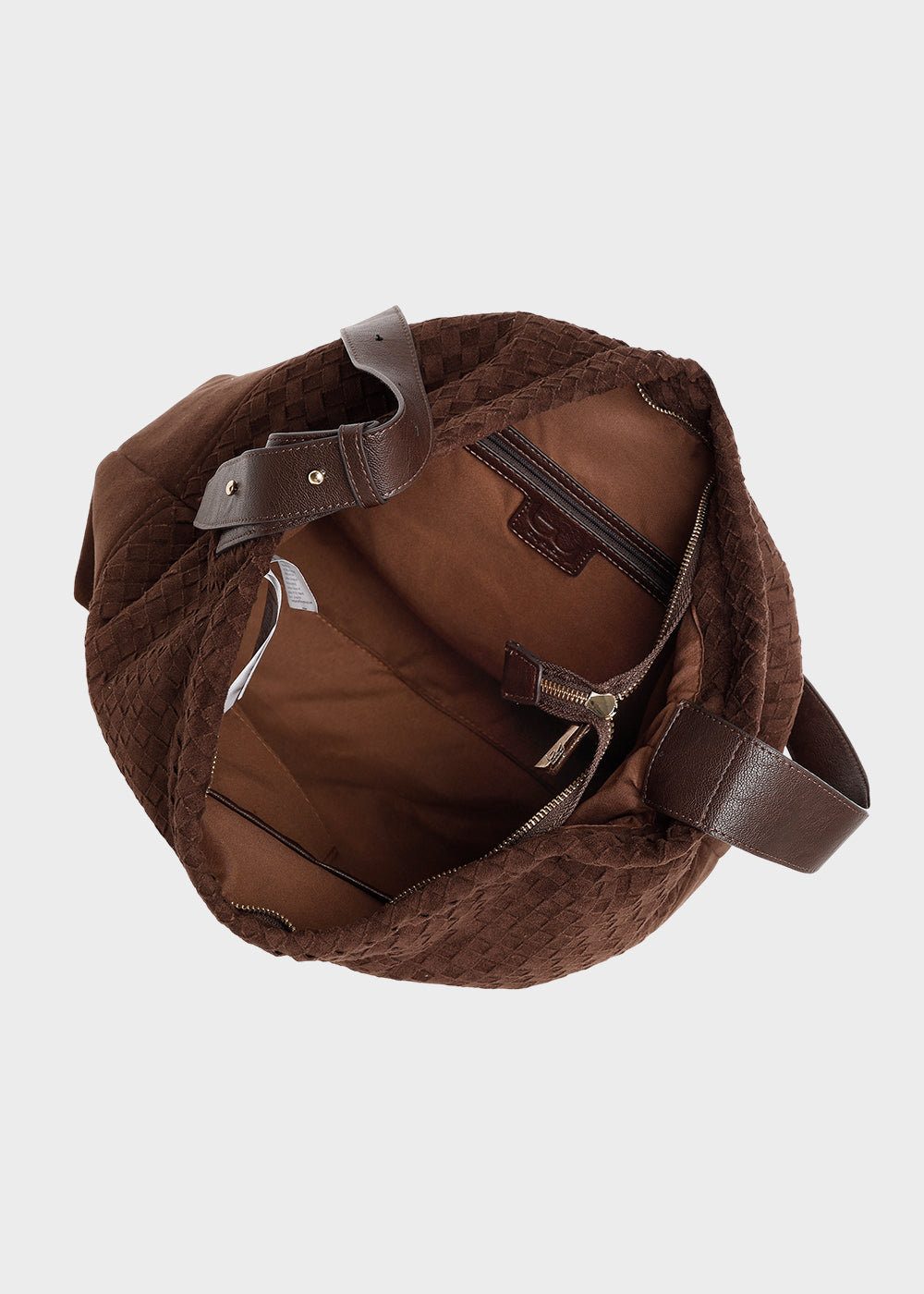 Borsa da spalla Compass con trama intrecciata-3