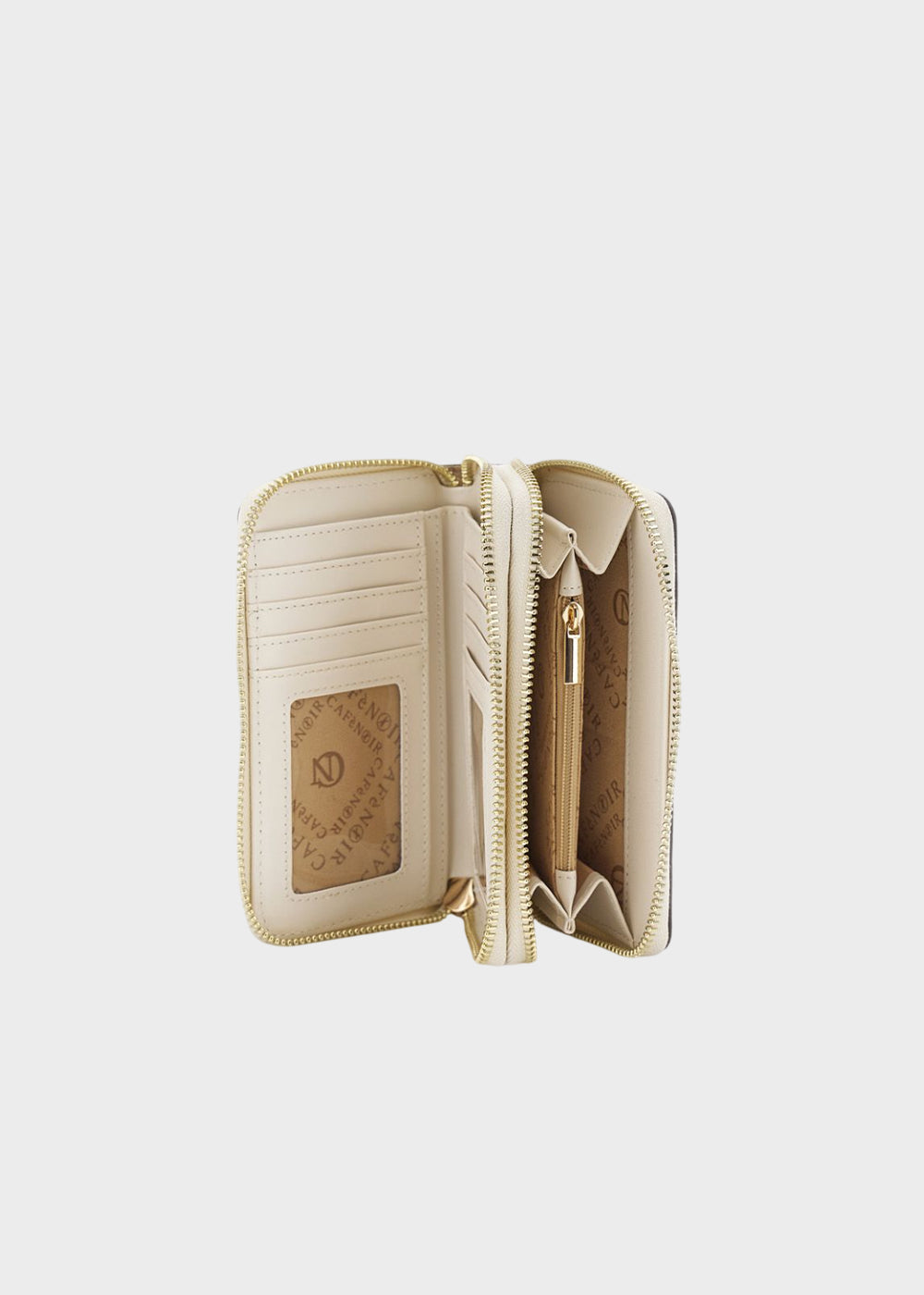 Portafogli con doppia zip e logo metallico-3