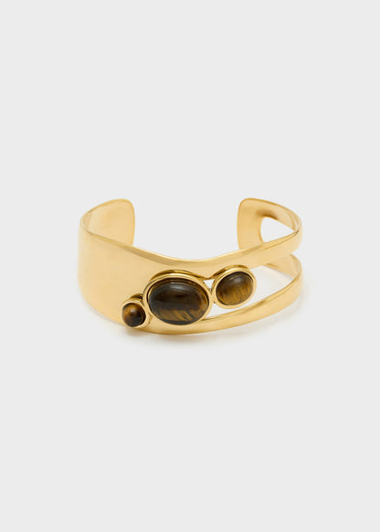 Bracciale Zuri con 3 pietre in acciaio