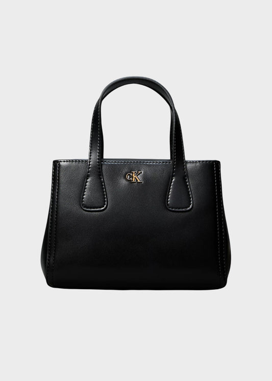 Borsa a mano con tracolla e logo metallico