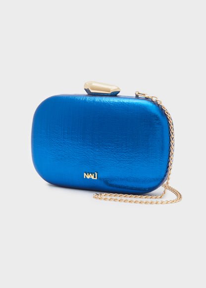 GIADA METALLIC BLUE CLUTCH